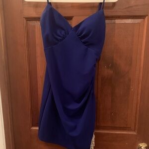 Elegant Blue Spaghetti Strap Dress